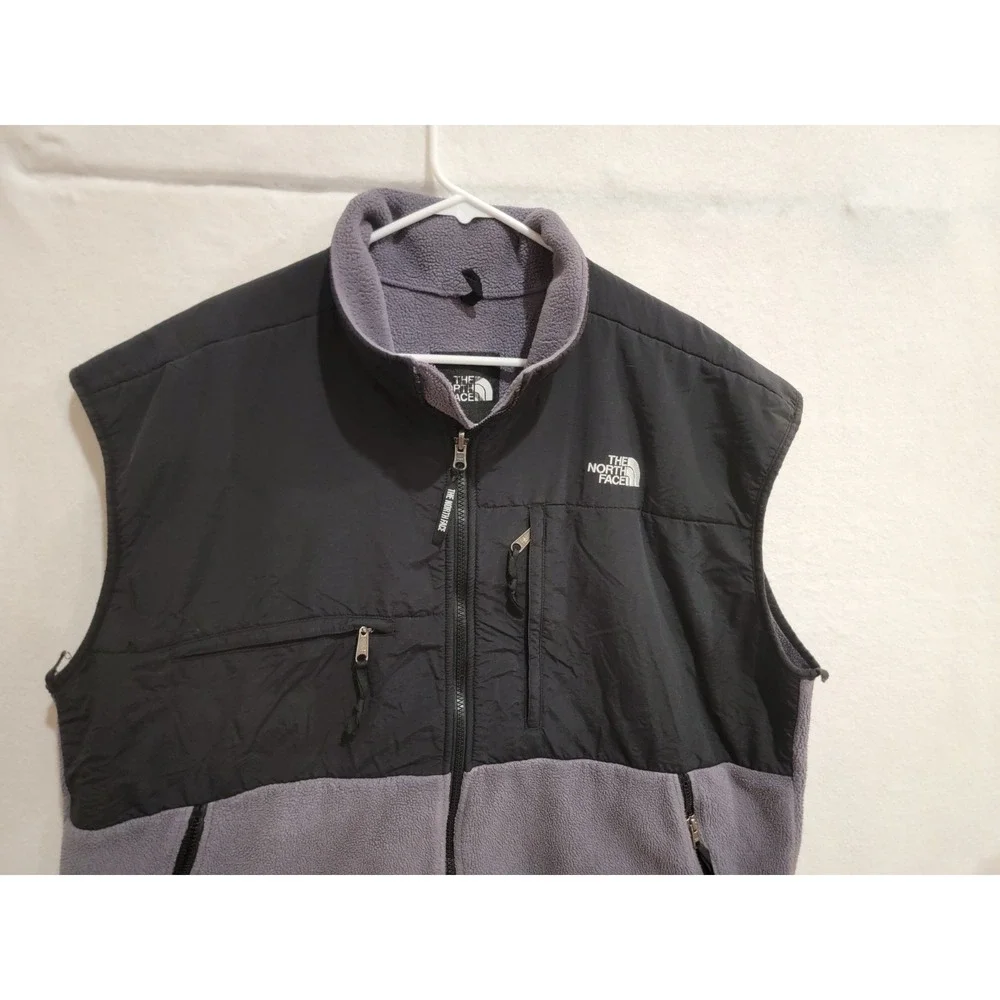 The North‎ Face Denali Vest Mens XXL Black Gray Fleece Full Zip Polartec Jacket